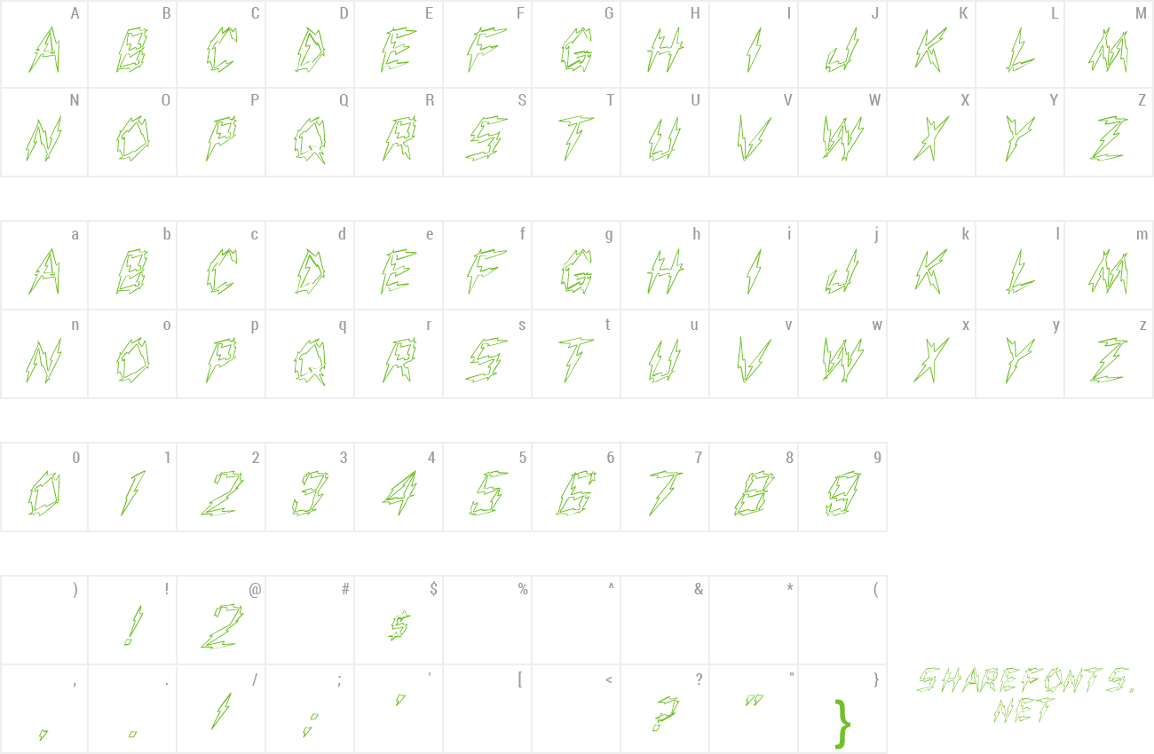 Font FZ UNIQUE 19 HOLLOW preview