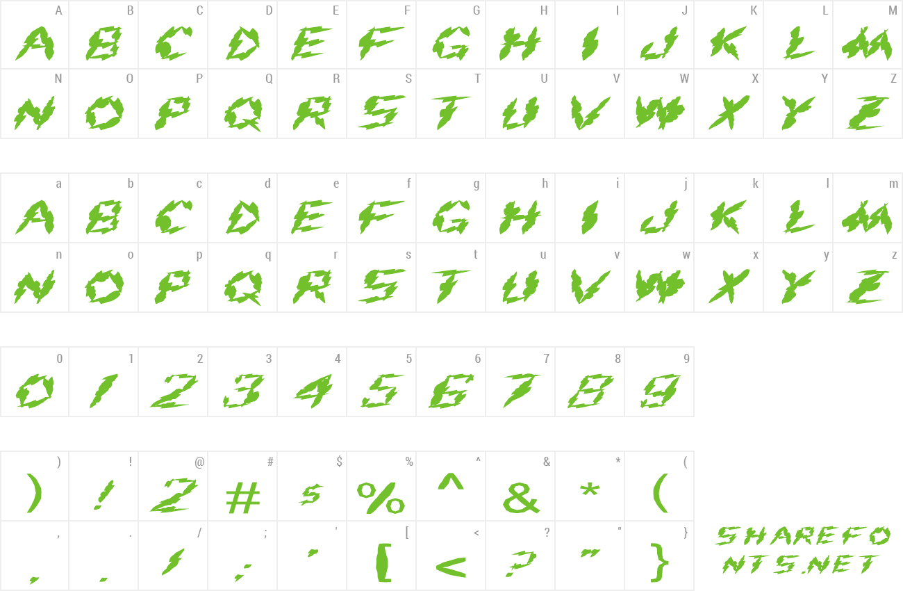 Font FZ UNIQUE 19 MANGLED EX preview