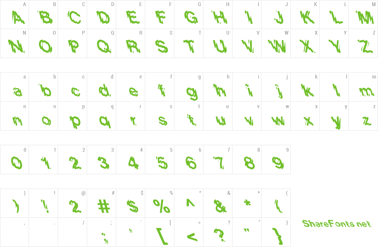 Font FZ UNIQUE 20 LEFTY preview