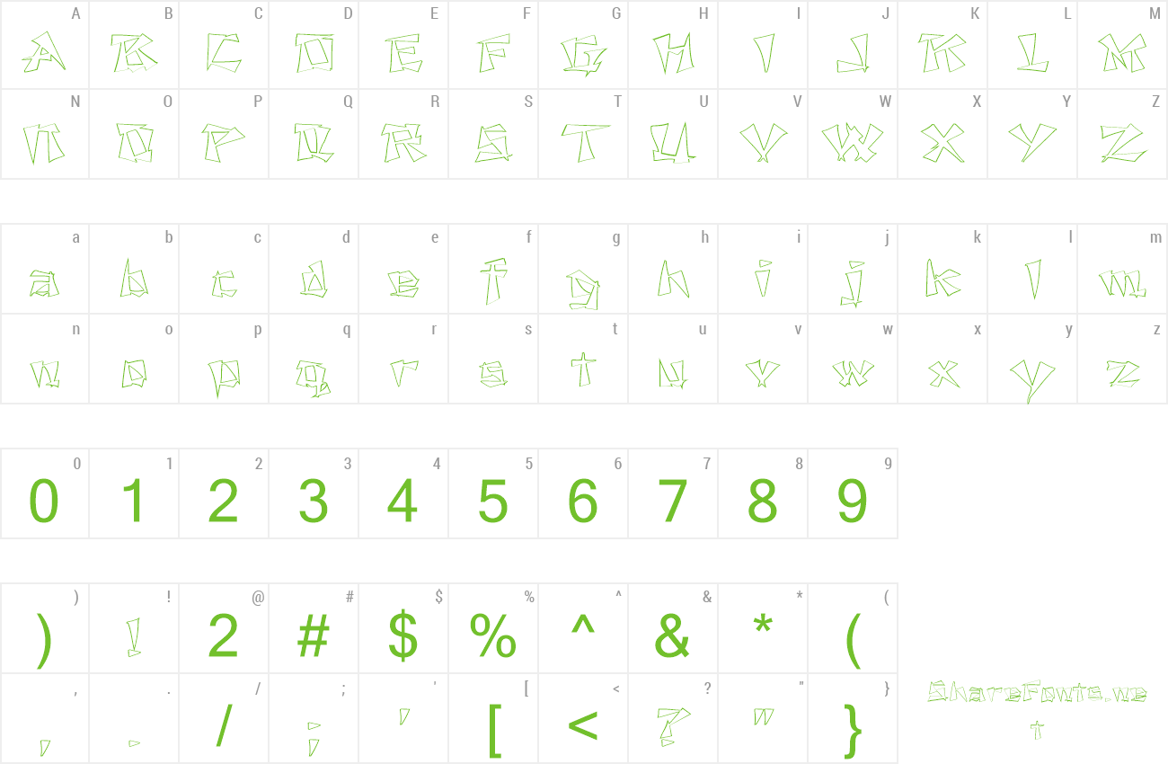 Font FZ UNIQUE 21 HOLLOW EX preview