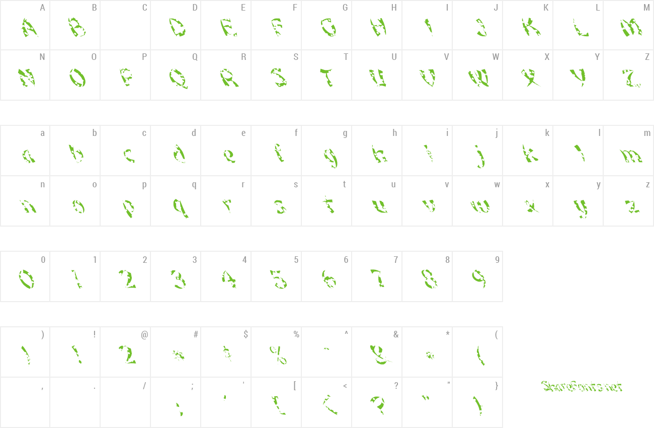 Font FZ UNIQUE 22 HOLEY LEFTY preview