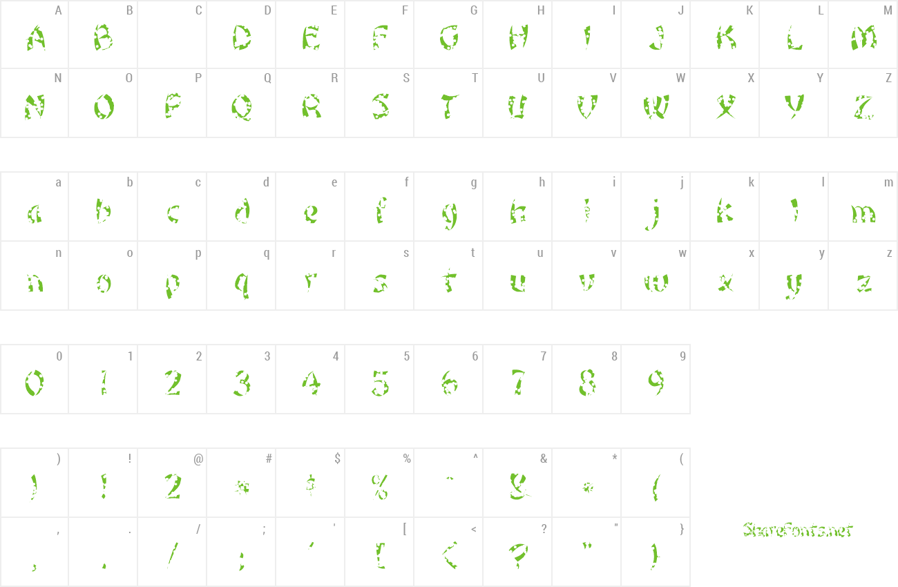 Font FZ UNIQUE 22 HOLEY preview