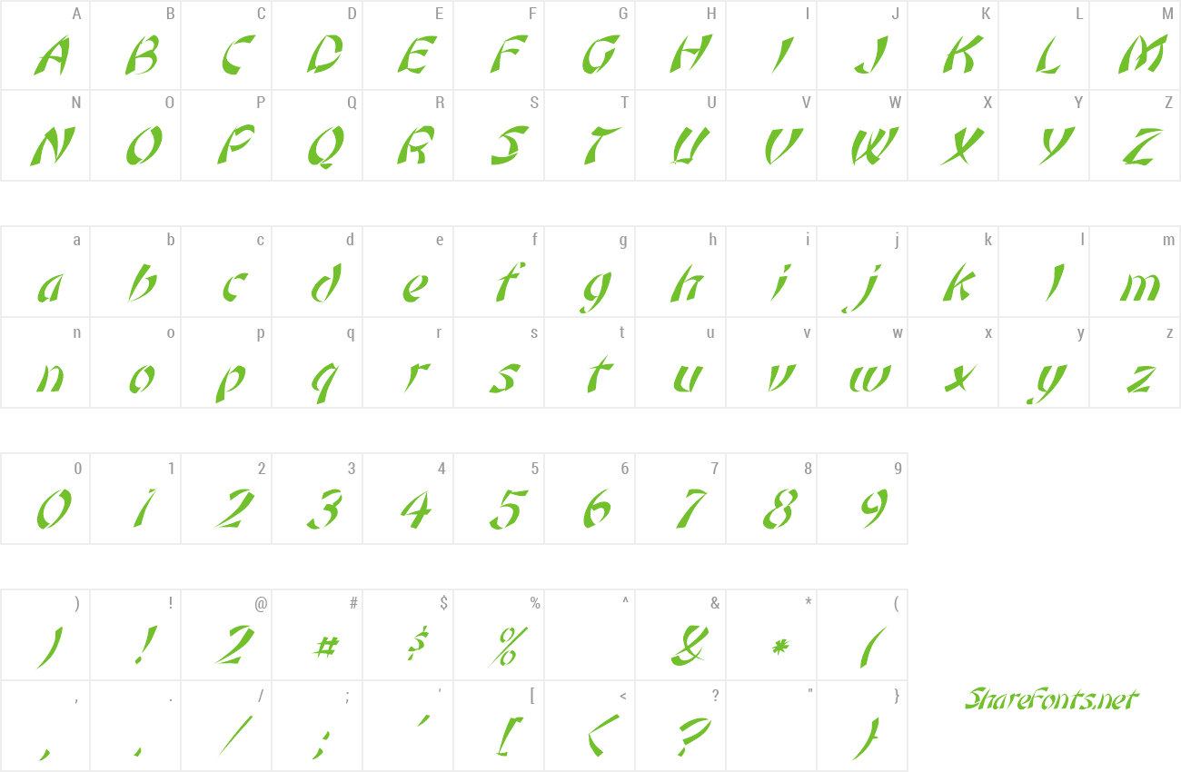 Font FZ UNIQUE 22 ITALIC preview