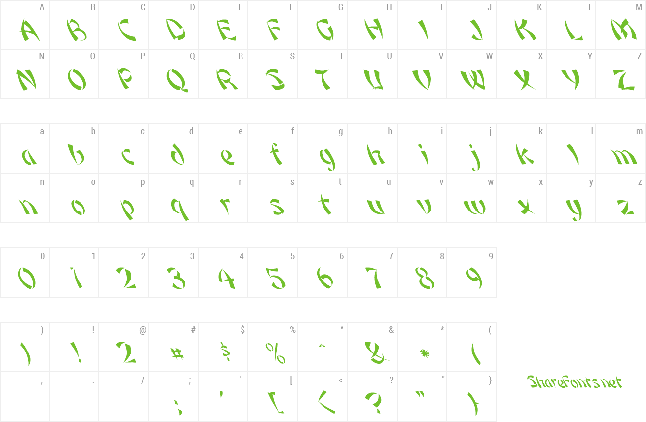 Font FZ UNIQUE 22 LEFTY preview