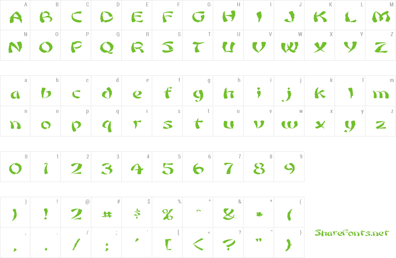 Font FZ UNIQUE 22 MANGLED EX preview