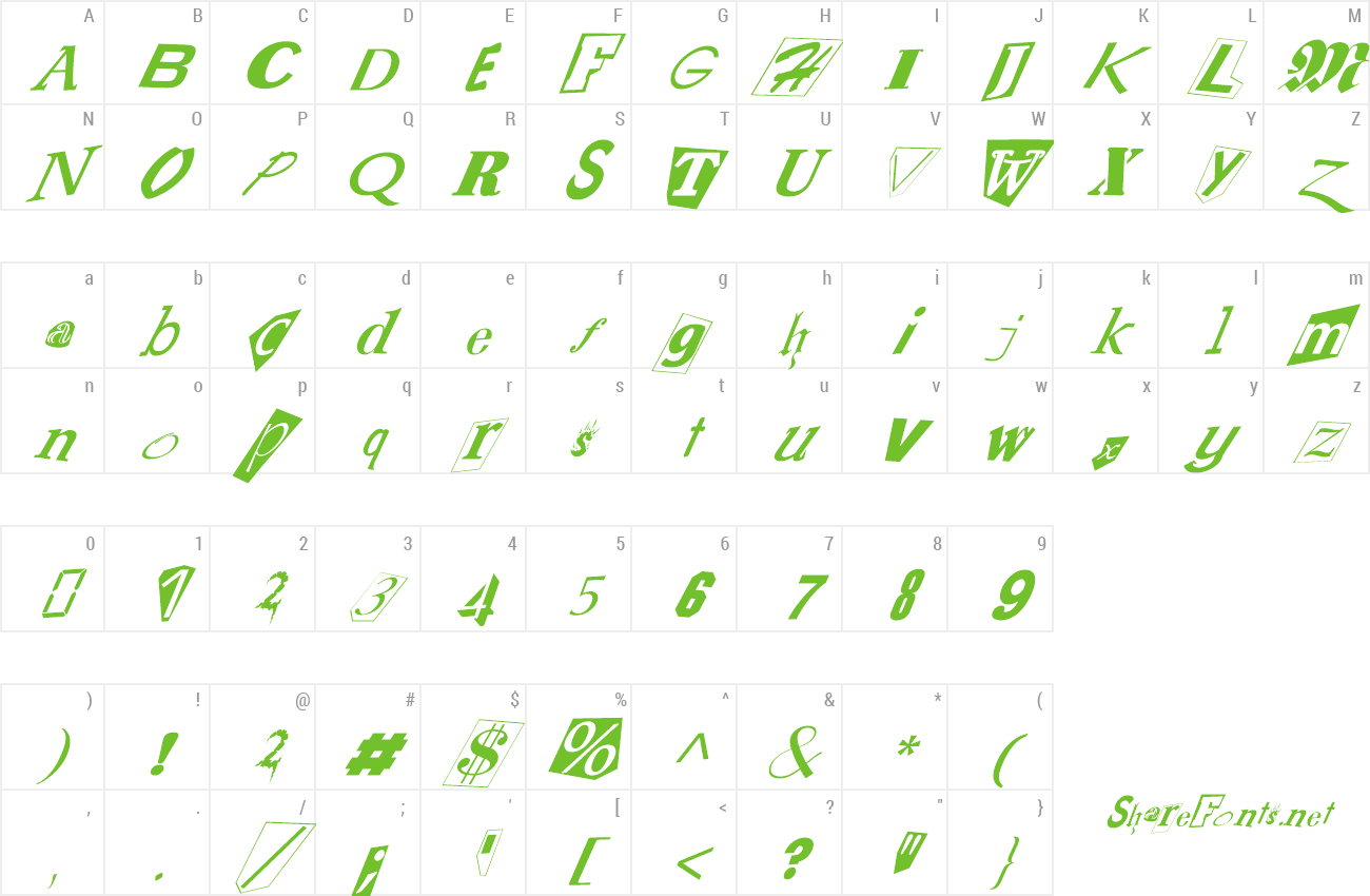 Font FZ UNIQUE 23 ITALIC preview