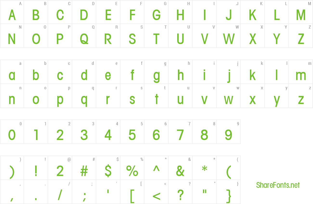 Font TrendexLightCondSSi preview