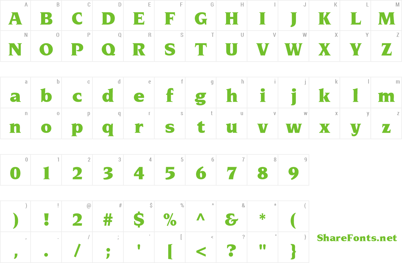 Font TridentBlackSSi preview