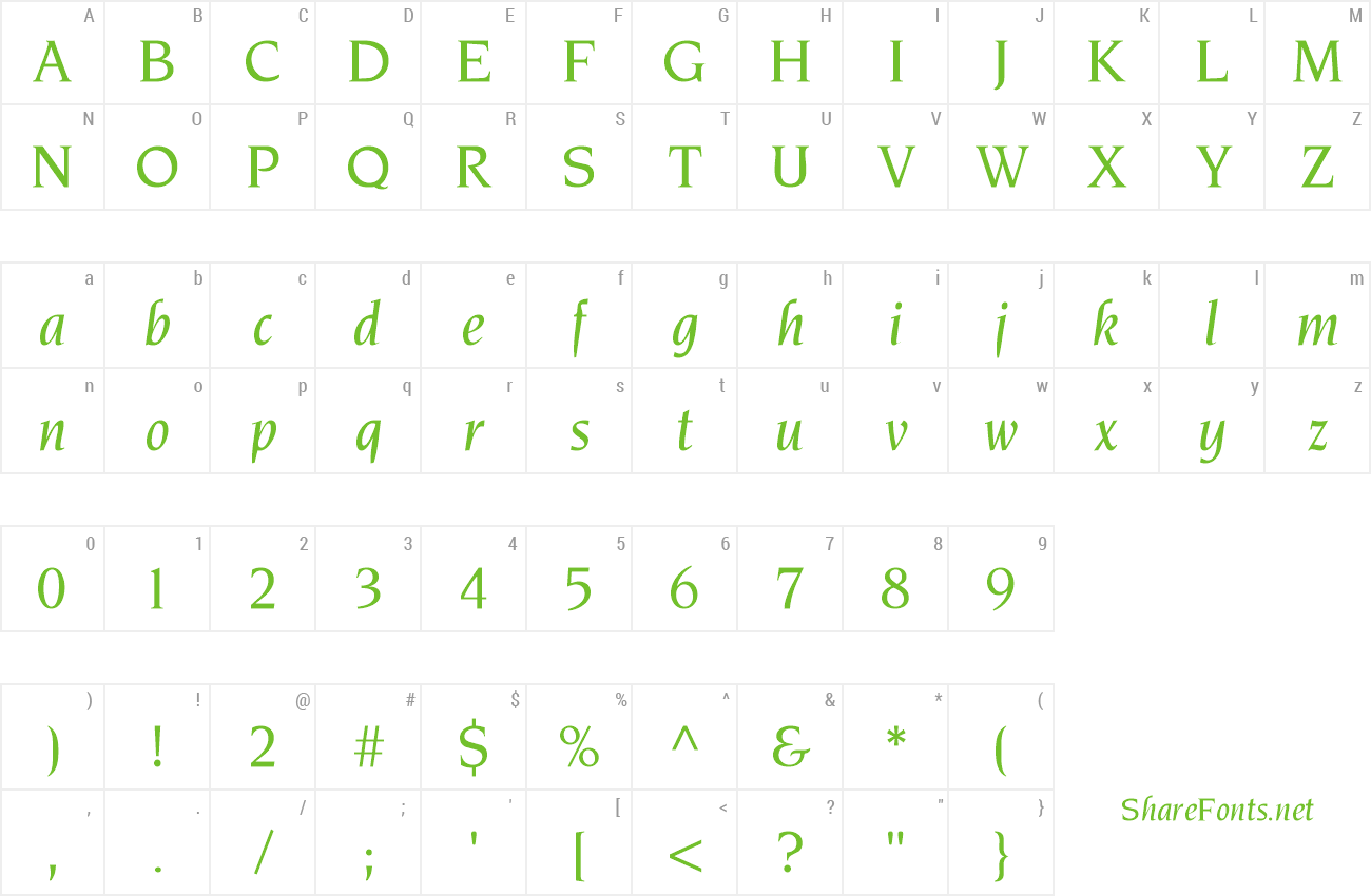 Font TridentMediumSSi preview