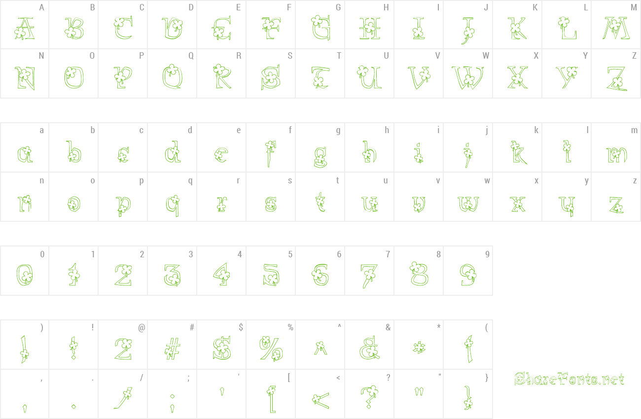 Font PC Shamrock preview