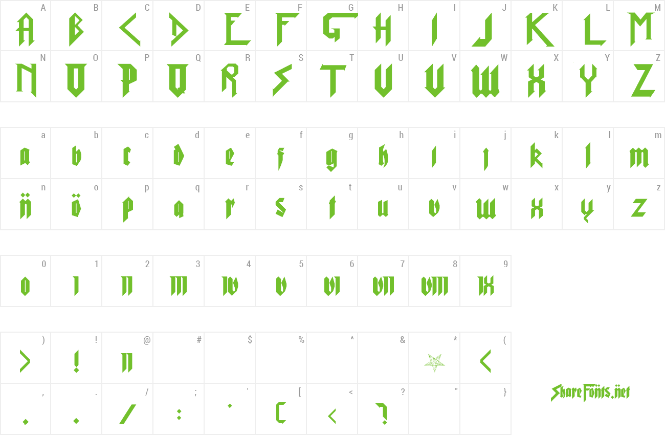 Font Pure Evil preview