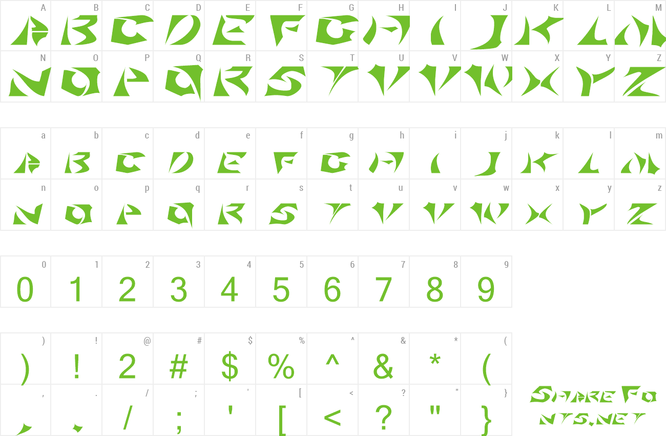 Font SabertoothExtended preview