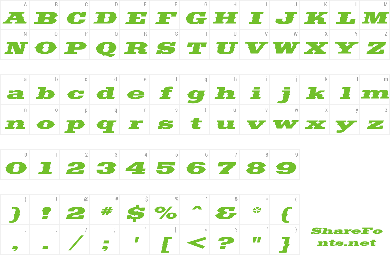 Font SaddlebagExtended preview