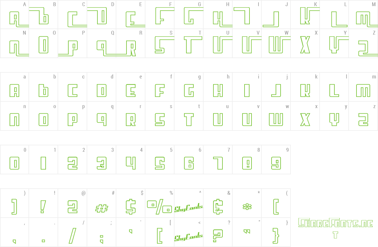 Font SF Cosmic Age Outine Upright preview