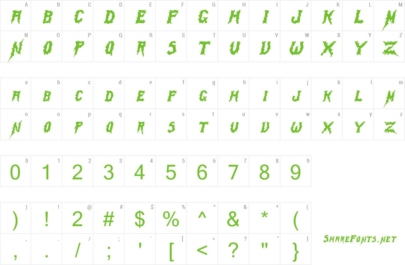 Font SwampTerror preview