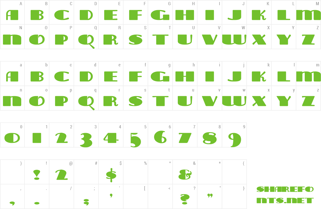 Font Tara Bulbous Capital preview