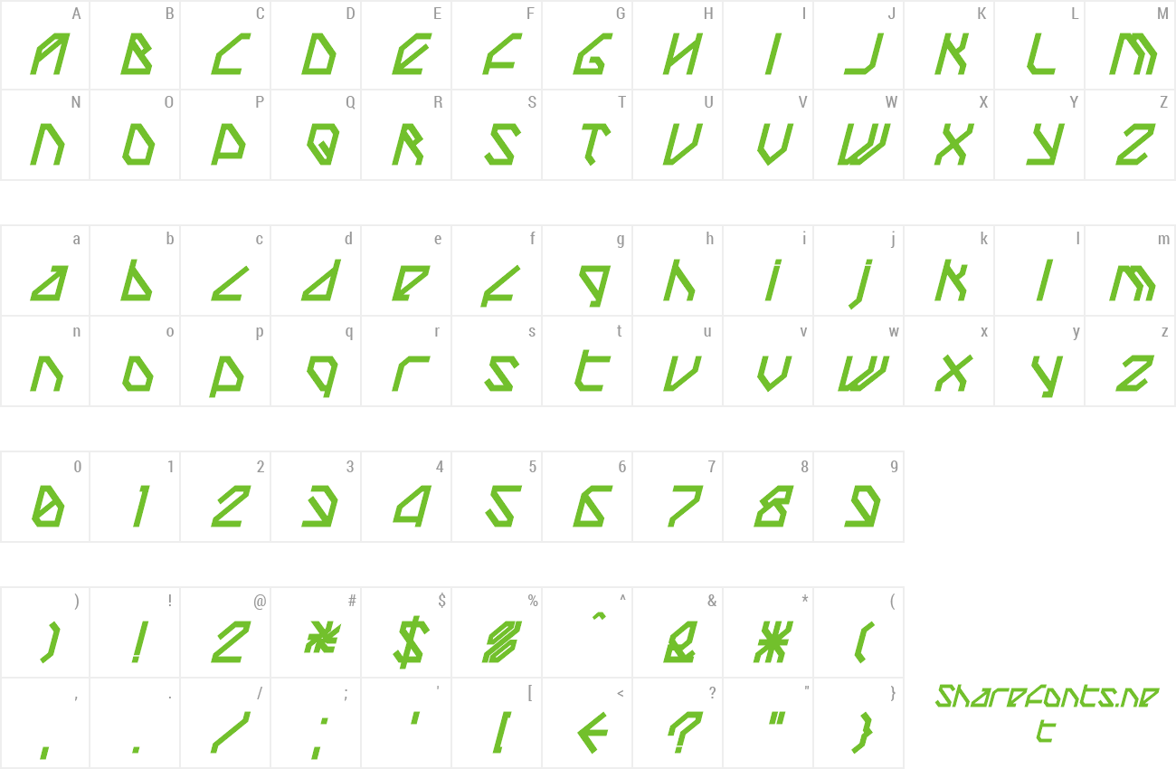 Font TechstepBlack Oblique preview