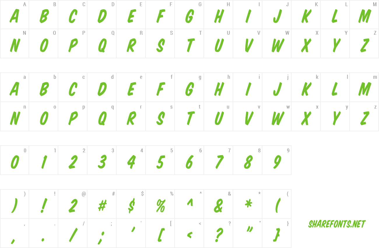 Font VTCSuperMarketSaleItalic preview