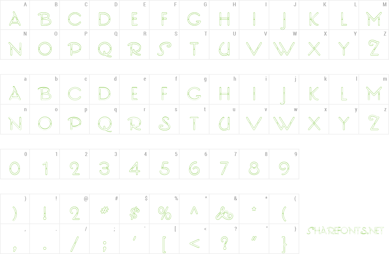 Font ZiggyStardustNF preview