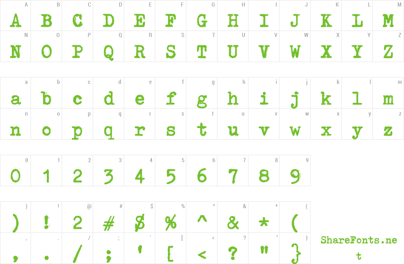 Font zai Triumph Typewriter preview