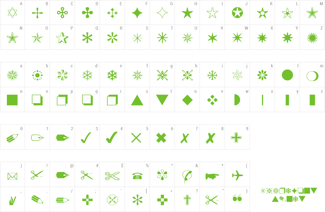 Font Monotype Sorts preview
