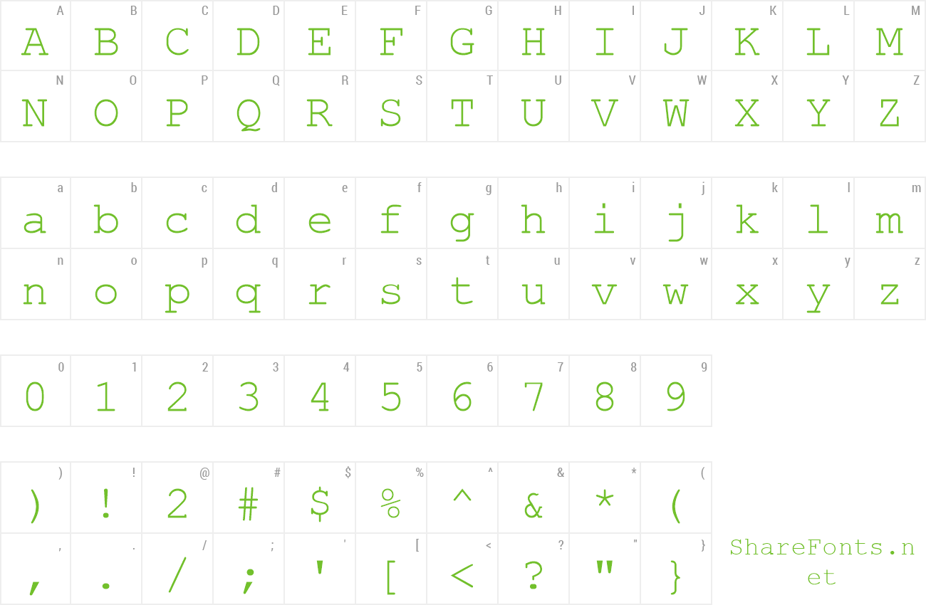 Font BPG Courier NewU preview