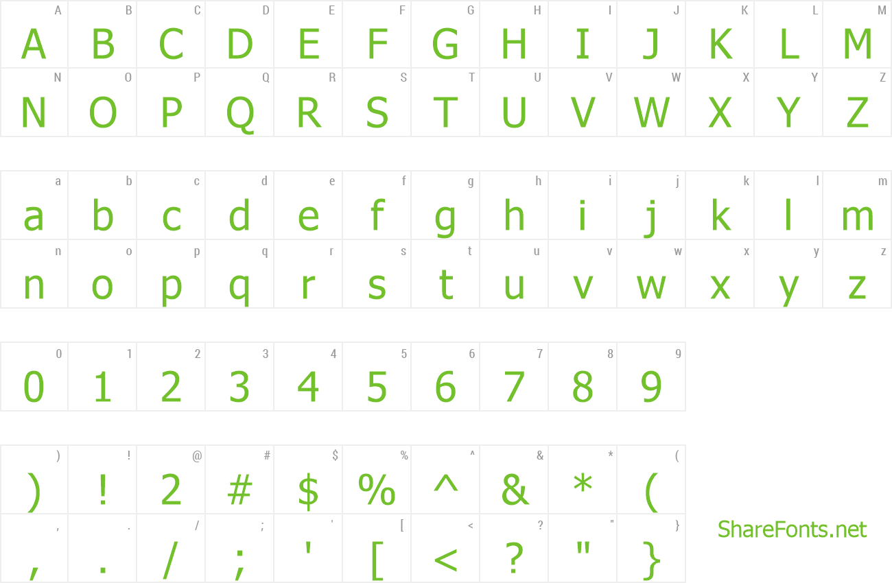 Font BPG Tahoma Glaho preview