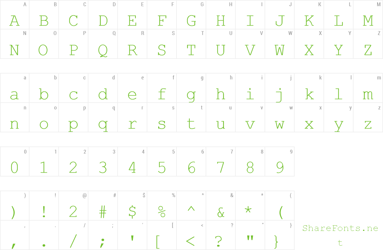 Font Courier ProportionalThai preview