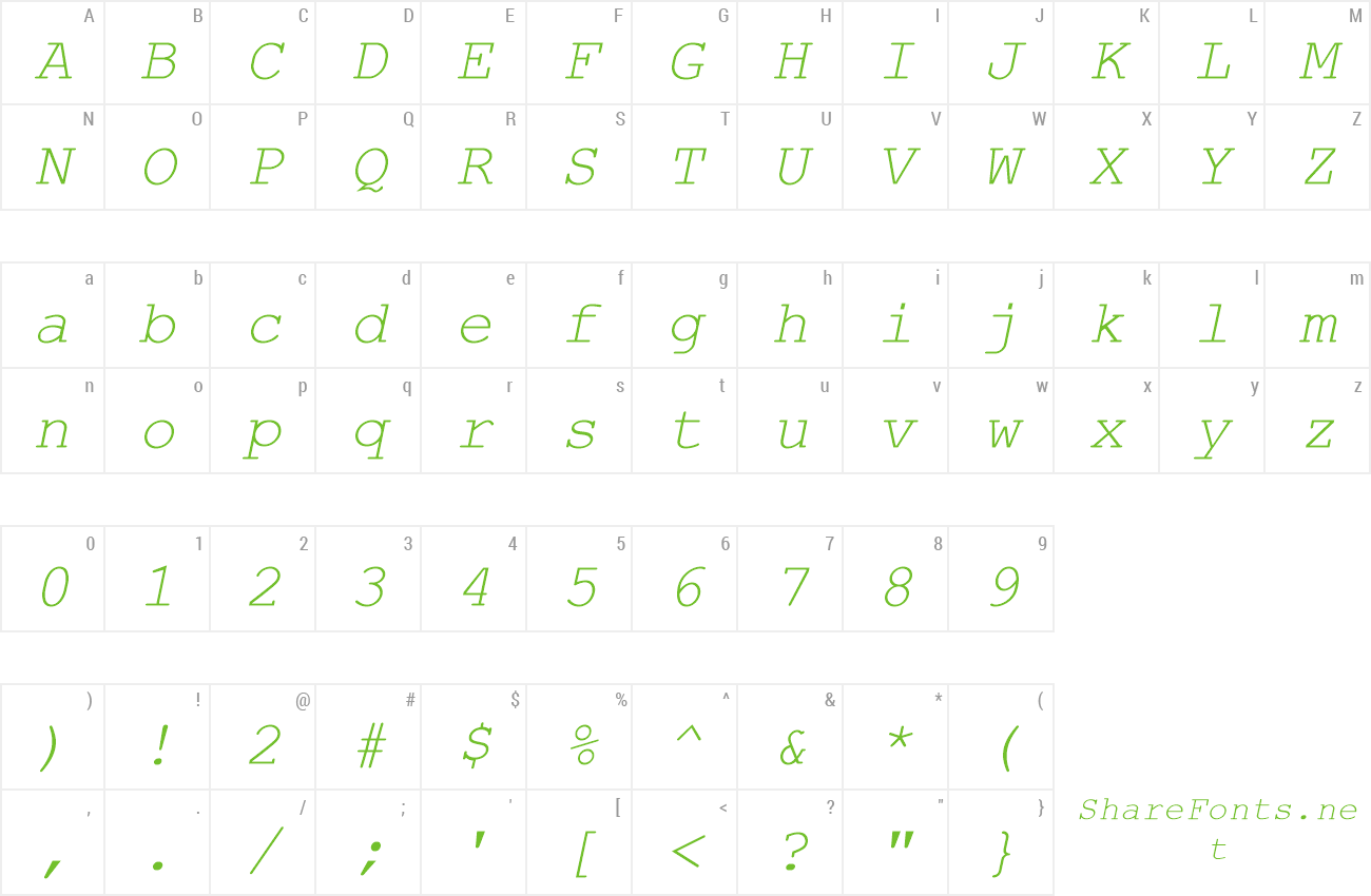 Font Courtier preview