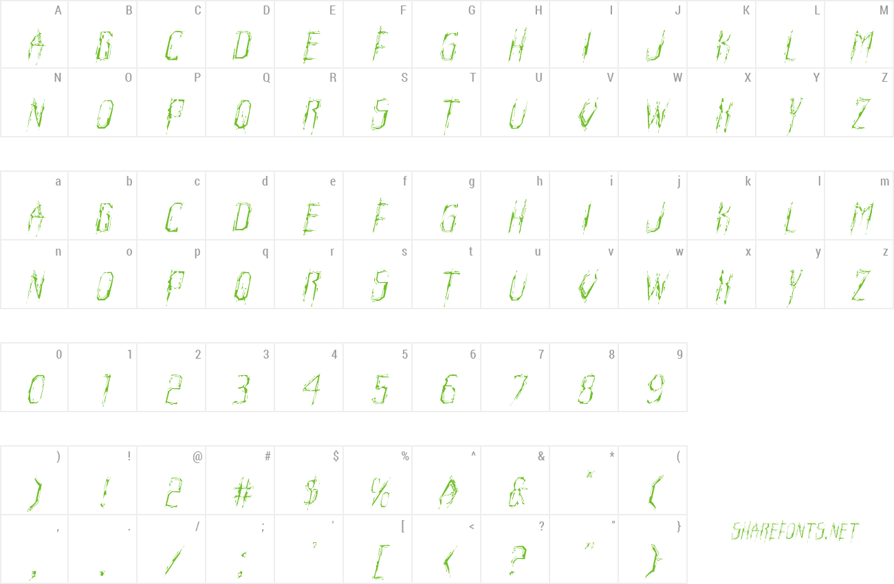 Font Horroroid Staggered preview