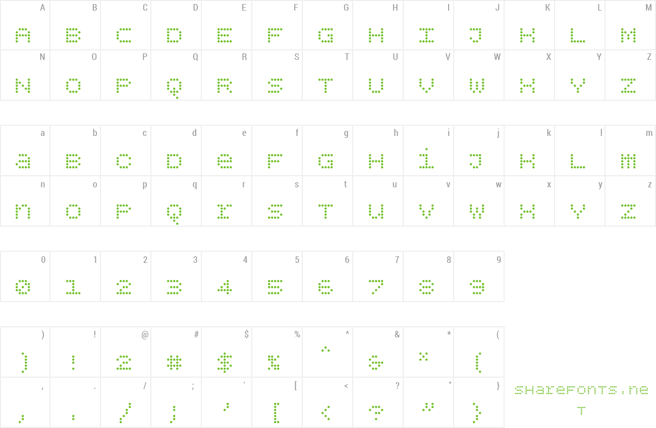 Font BPdotsUnicase preview