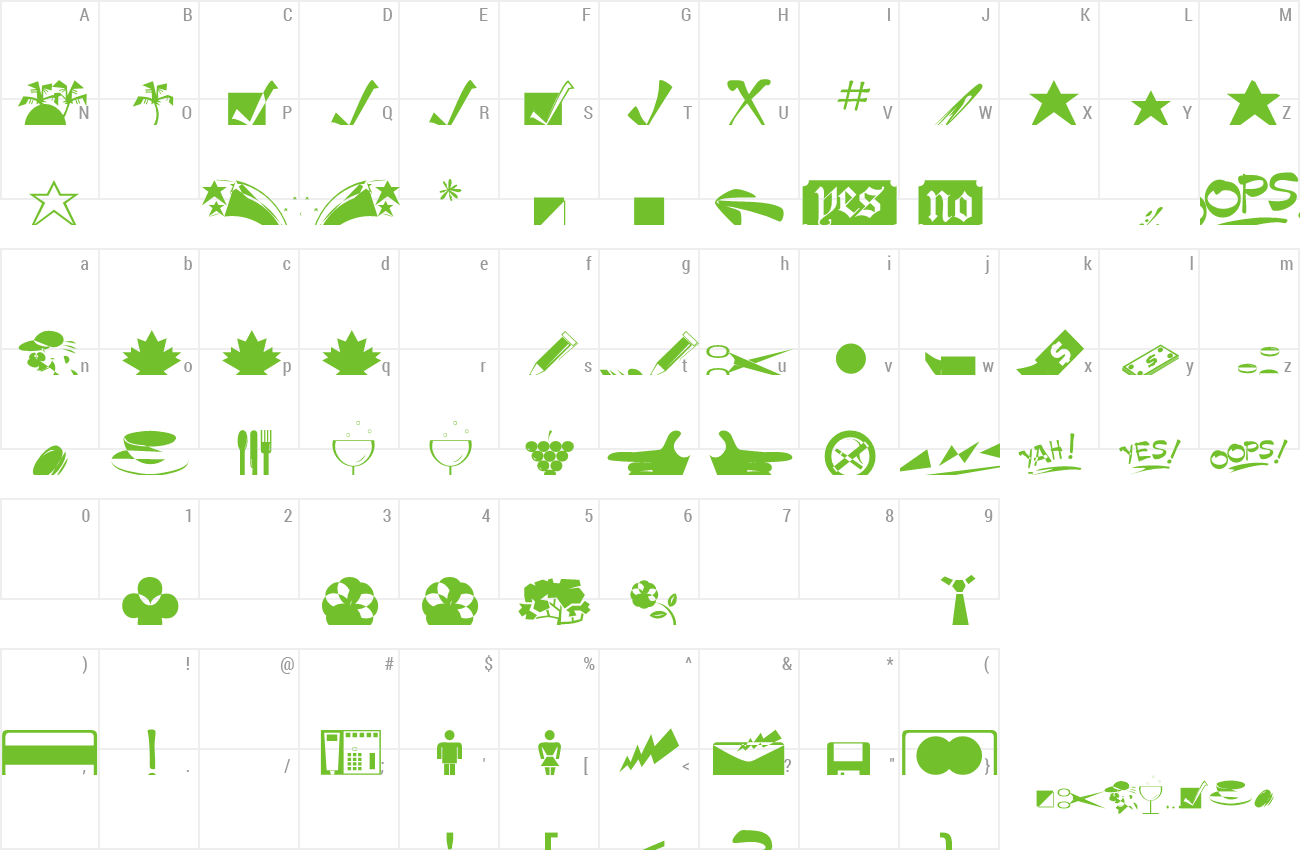 Font DoodleDingbatsFiveSSi preview