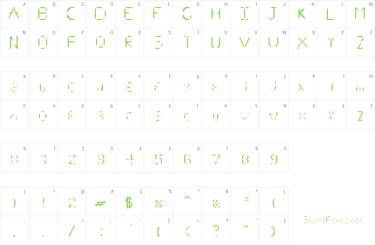 Font dotspot preview