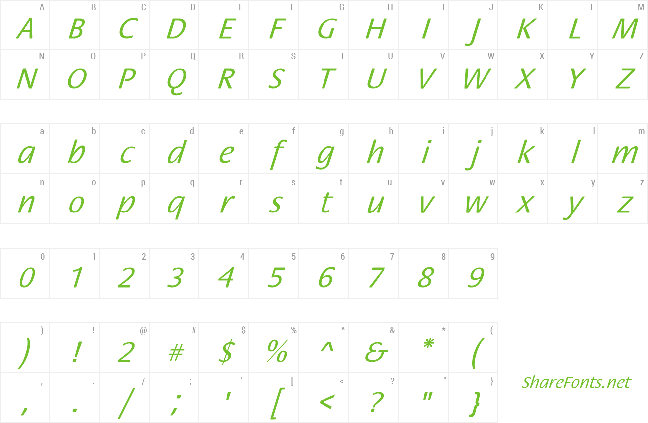 Font FloraObl-Normal preview