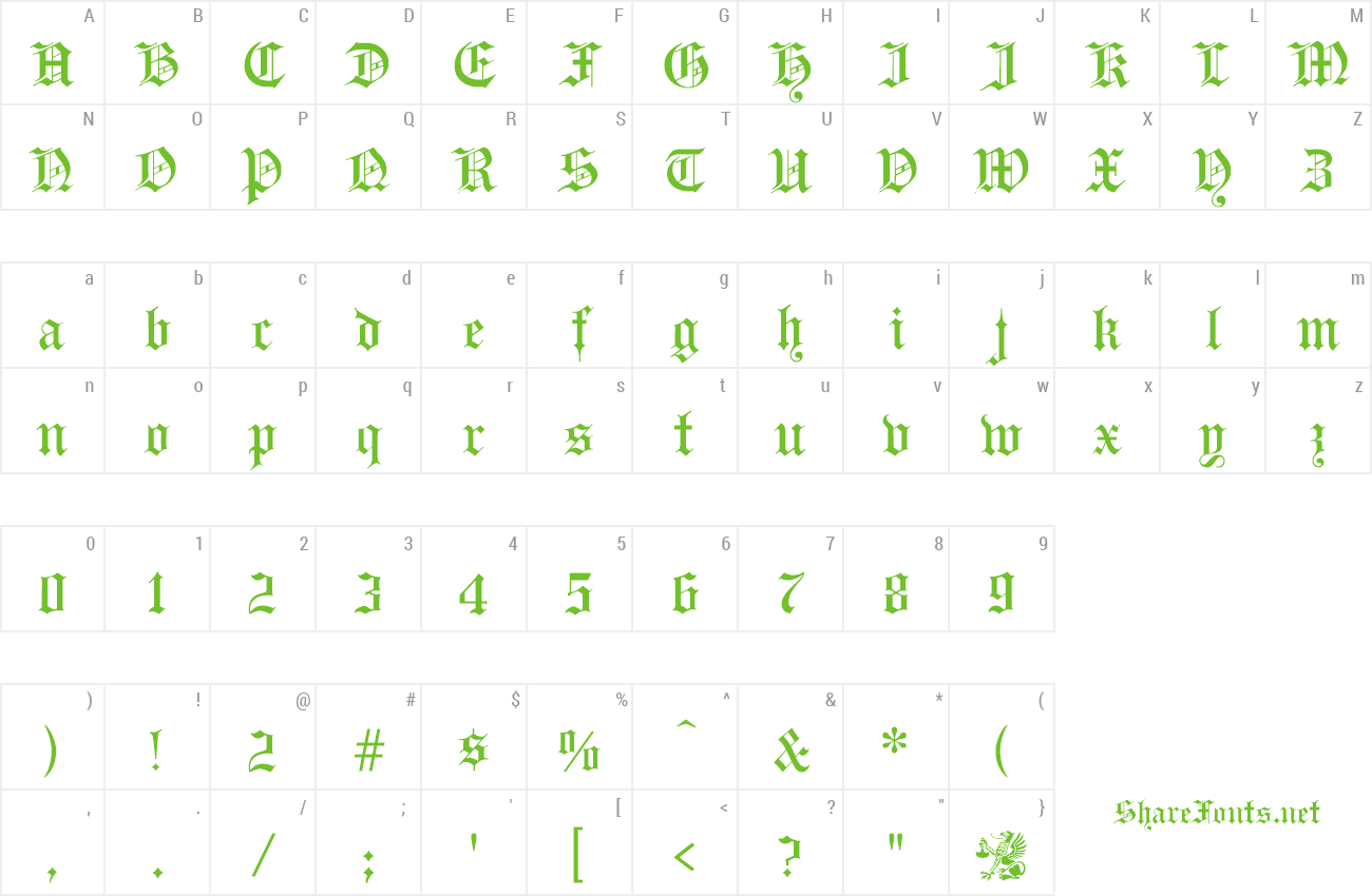 Font GutenbergGothic preview