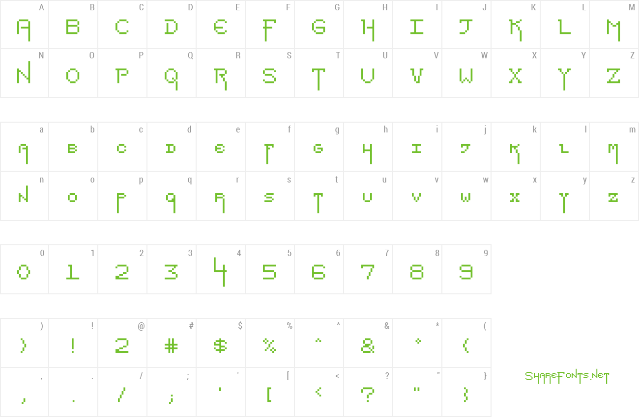 Font Kelunia Pixel preview
