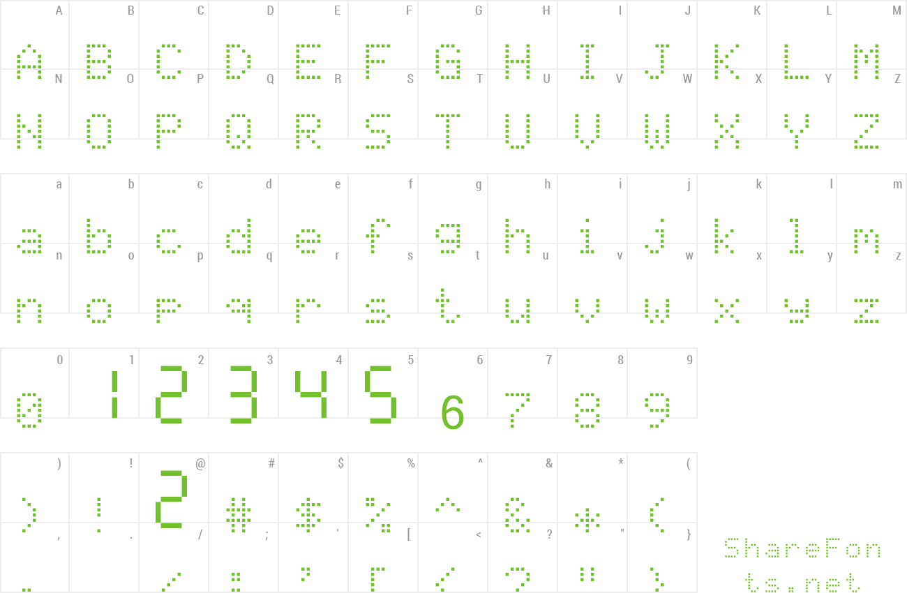 Font lcd5x7s preview