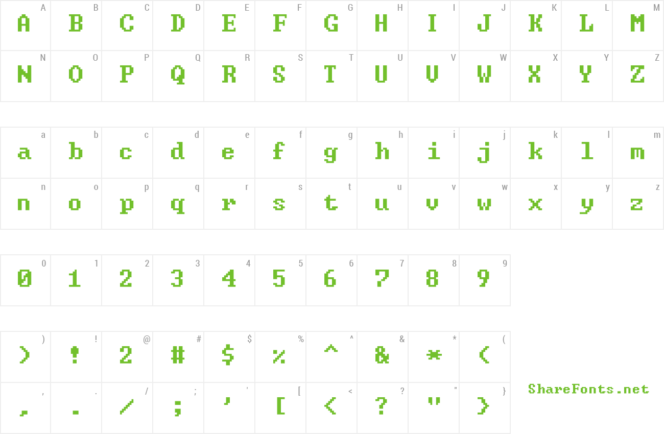 Font The One True Font (System 8x12) preview