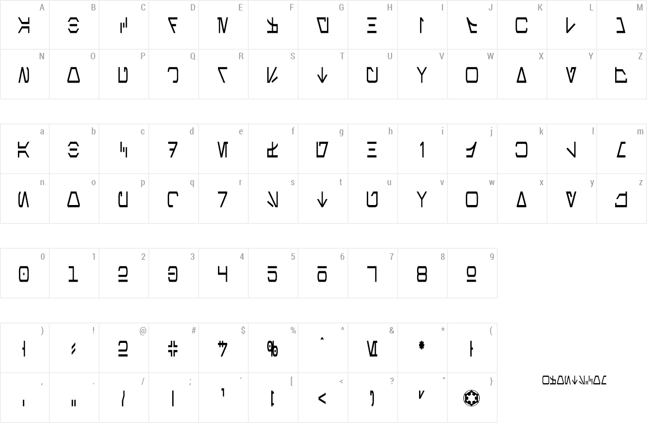 Aurebesh Condensed Font | wfonts.com - download free