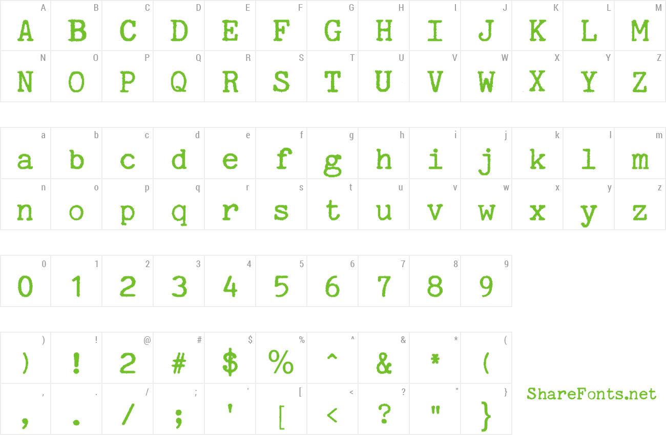 Font Gabriele 8008 - Typewriter preview