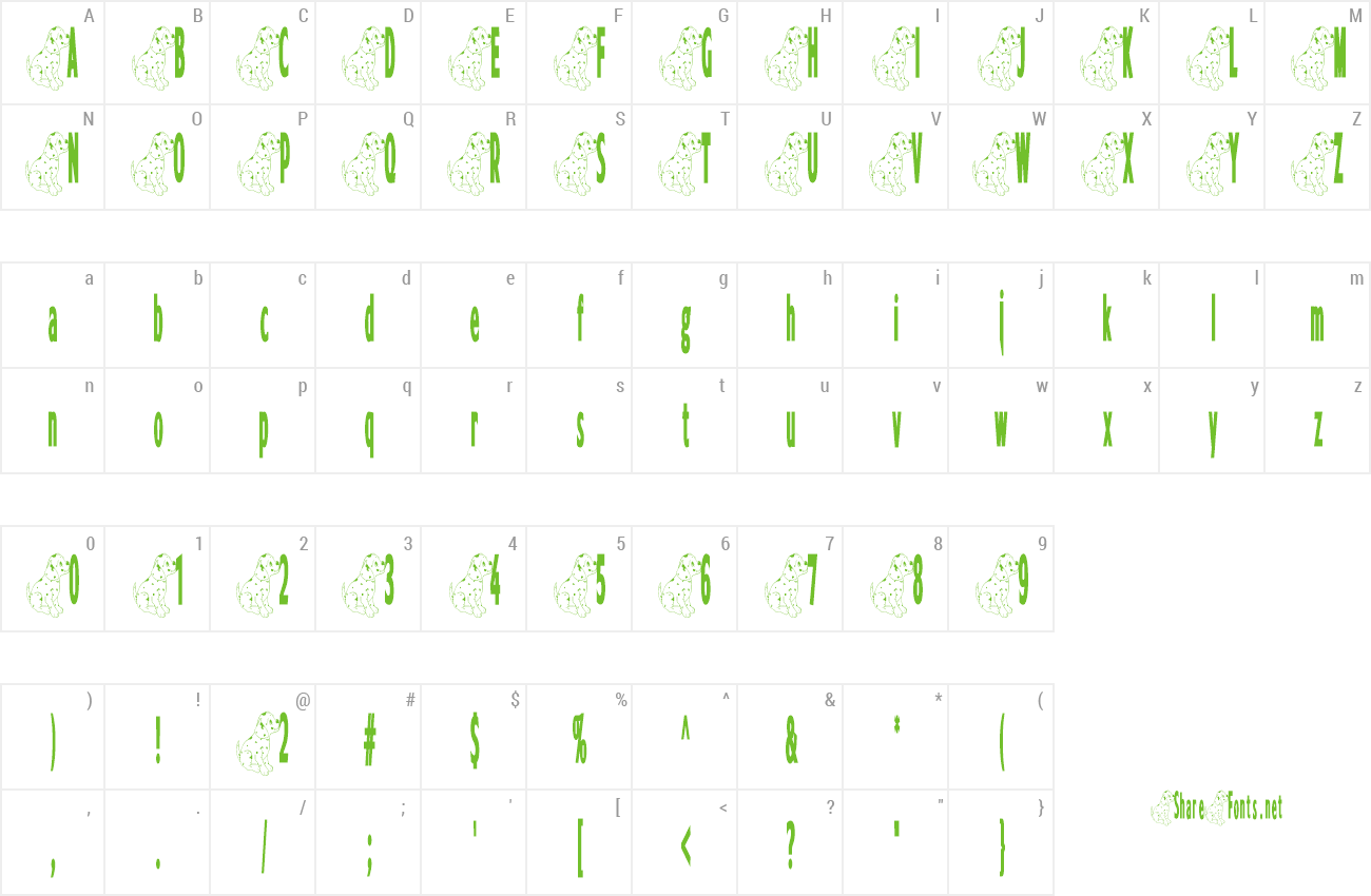 Font DalmationPuppy preview