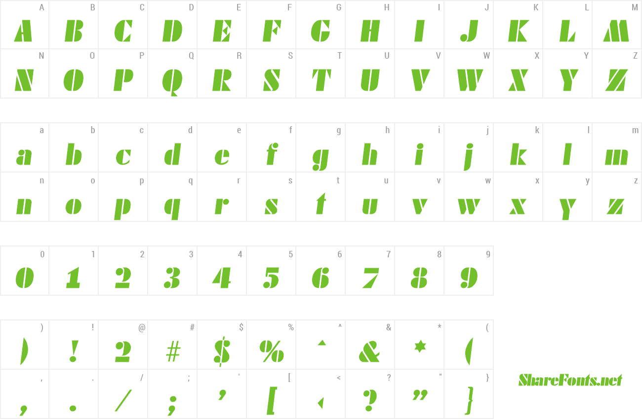 Font DekoBlack-Serial preview