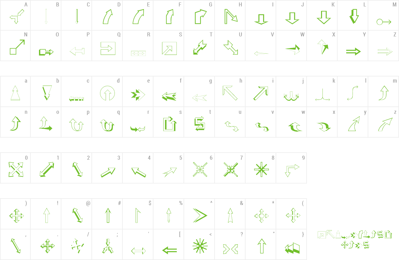 Font DexisDingbatsFiveSSi preview