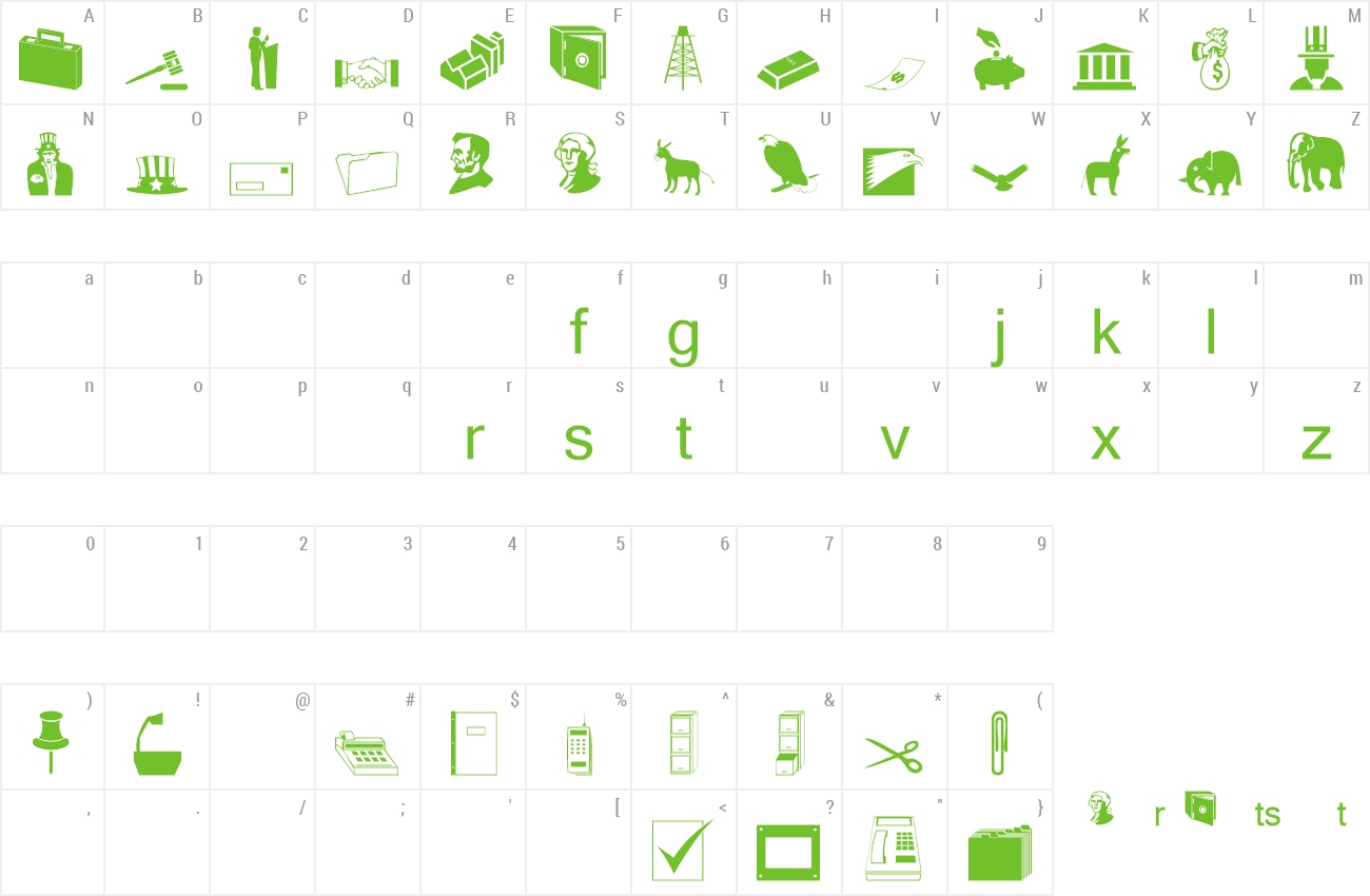Font DexisDingbatsSevenSSi preview