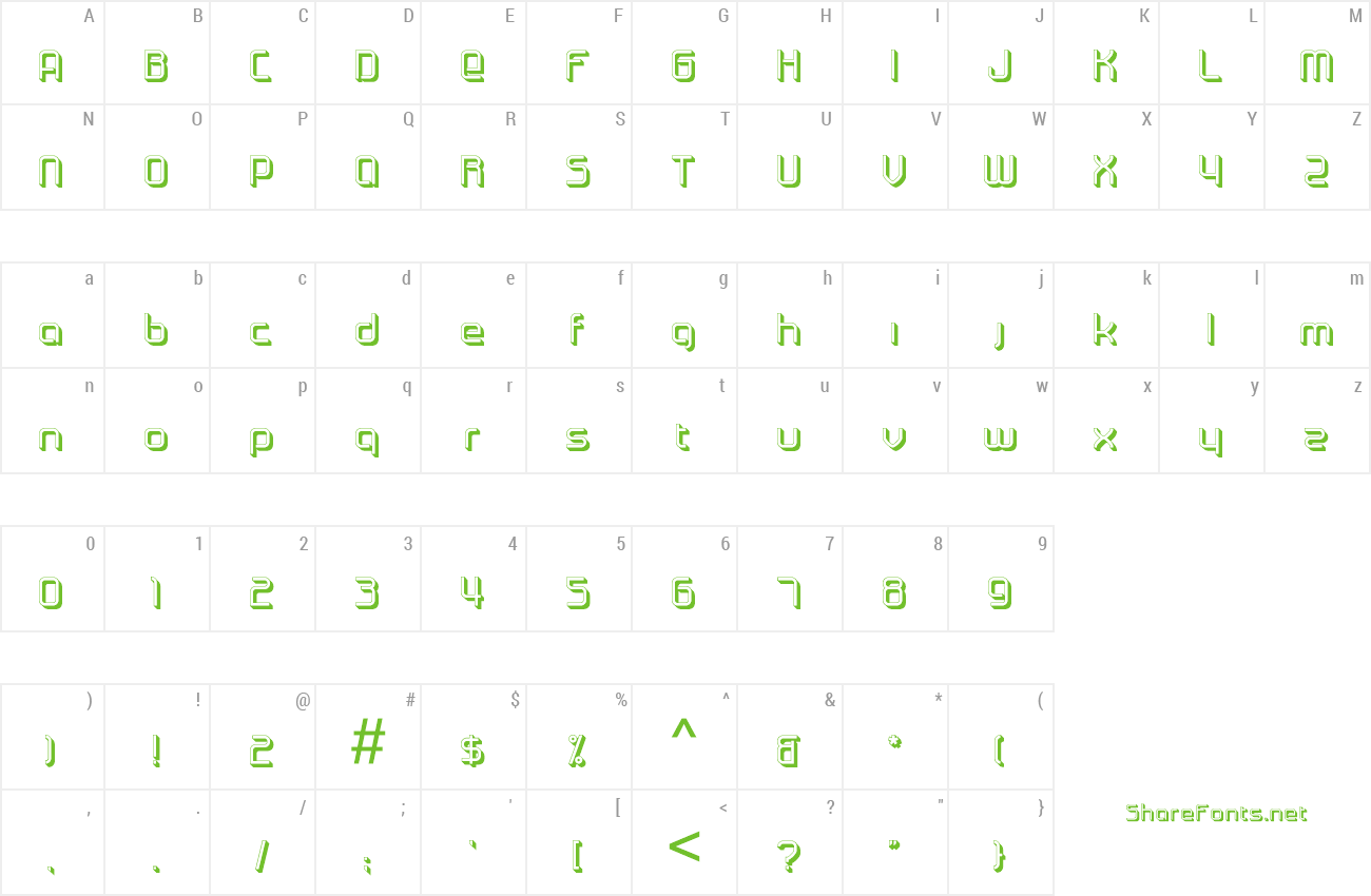 Font MinidibEmboss preview