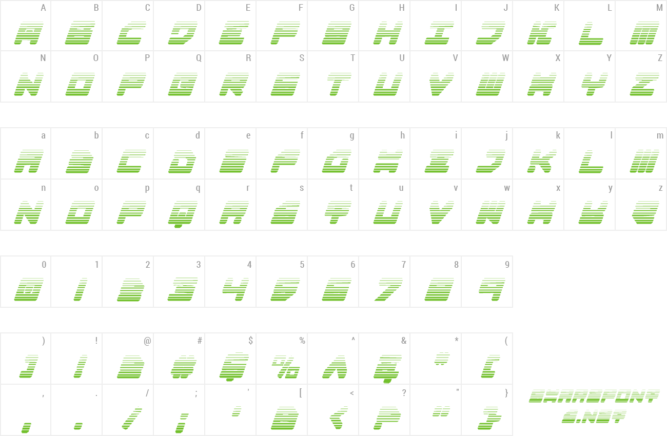 Font Omega-3 Gradient Italic preview