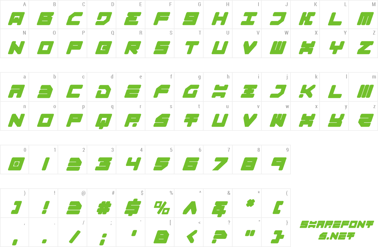 Font Omega-3 Italic preview