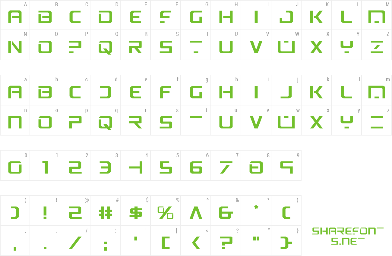 Font PsYonic VII Expanded preview