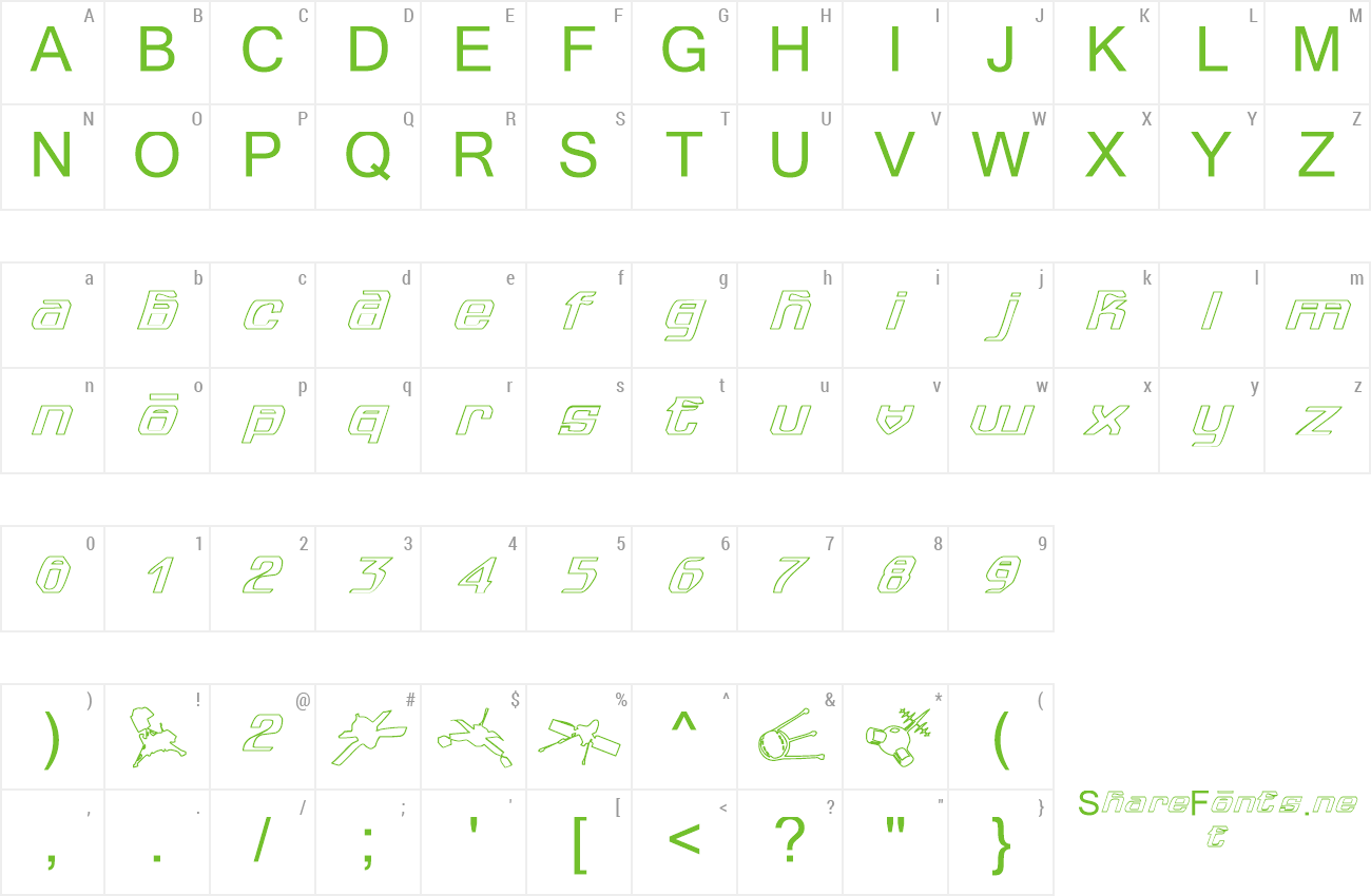 Font spuknik outline preview