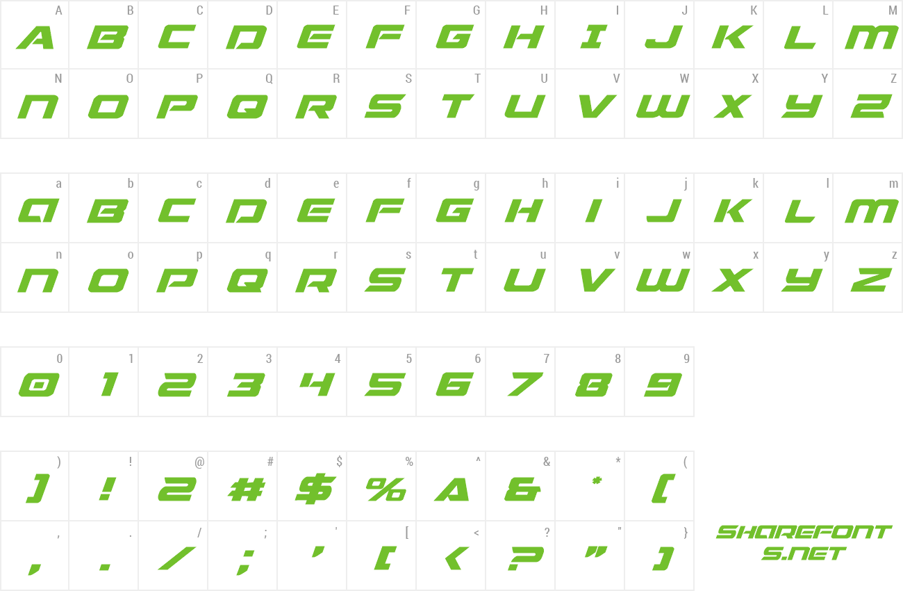 Font Starduster Expanded Italic preview